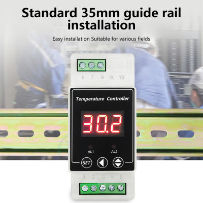 AC100-240V Dc 8-24V Din Rail Thermostat อุณหภูมินาฬิกาปลุก Controller Din Rail Mount Controller สำหรับทำความร้อน Refrigeration