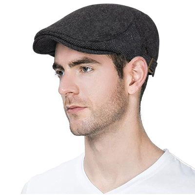 No Brand 2019 Vew Retro Newsboy Caps Men Octagonal Hats Black British Painters Hats Autumn Winter Berets Herringbone Flat Caps