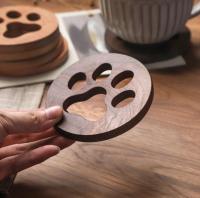 【CW】 paw coaster Round Hollow Placemat Heat-resistant Beverage Dining Table Coaster Non-slip Insulation