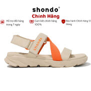 Giày Shondo Sandals quai hậu Nam Nữ Shondo F6 Sport Đế Be Phối Quai Cam