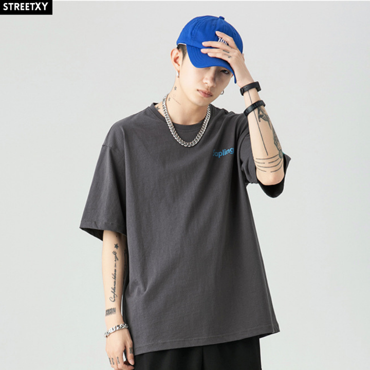 streetxy-sapling-t-shirt-เสื้อยืดคลอกลมสีพื้น-unisex