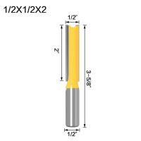 1ชิ้นตรง /Dado เราเตอร์บิต1/2 "Dia. X Length-12Mm Shank 1/2 "Shank Woodworking Cutter เครื่องมือตัดไม้