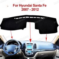 Hardingsun แผงหน้าปัดรถยนต์สำหรับ HYUNDAI SANTA FE 2007 2008 2009 2010 2011 2012อุปกรณ์เสริมรถยนต์ที่คลุมที่บังแดดป้องกันแดดแผ่นคลุมแผงหน้าปัดรถยนต์ป้องกันแดดวัสดุโพลีเอสเตอร์ผ้าสักหลาดสีดำ