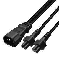 SunniMix IEC320 C14 To IEC320 Dual C5 Splitter Power Cable เปลี่ยนสำหรับคอมพิวเตอร์