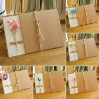 【YF】✠⊙  Paper Dried Flowers Invitation Greeting Card Happy Birthday Grateful Thank You Wedding Favors