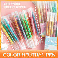 ปากกาเจล Set Pulpen สี Morandi มีความจุขนาดใหญ่9ชิ้น/เซ็ตปากกา