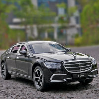 1:24 BENS S400 S-Class ล้อแม็กรถยนต์ D Iecasts และของเล่นยานพาหนะรถรุ่นเสียงและแสงดึงกลับรถของเล่นสำหรับของขวัญเด็ก