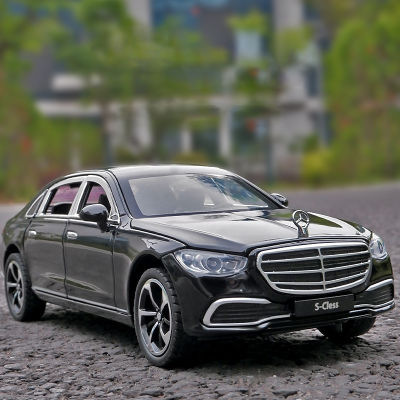 1:24 BENS S400 S-Class ล้อแม็กรถยนต์ D Iecasts และของเล่นยานพาหนะรถรุ่นเสียงและแสงดึงกลับรถของเล่นสำหรับของขวัญเด็ก