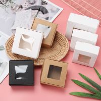 10pcs Kraft Paper Box Transparent PVC Window Soap Boxes Jewelry Gift Packaging Box Wedding Valentine 39;s Day Favors Candy Box