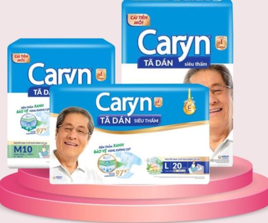 Tã dán người lớn caryn bỉm dán gói l10 l20 m10 xl10 xl20 lõi bông cao cấp - ảnh sản phẩm 1