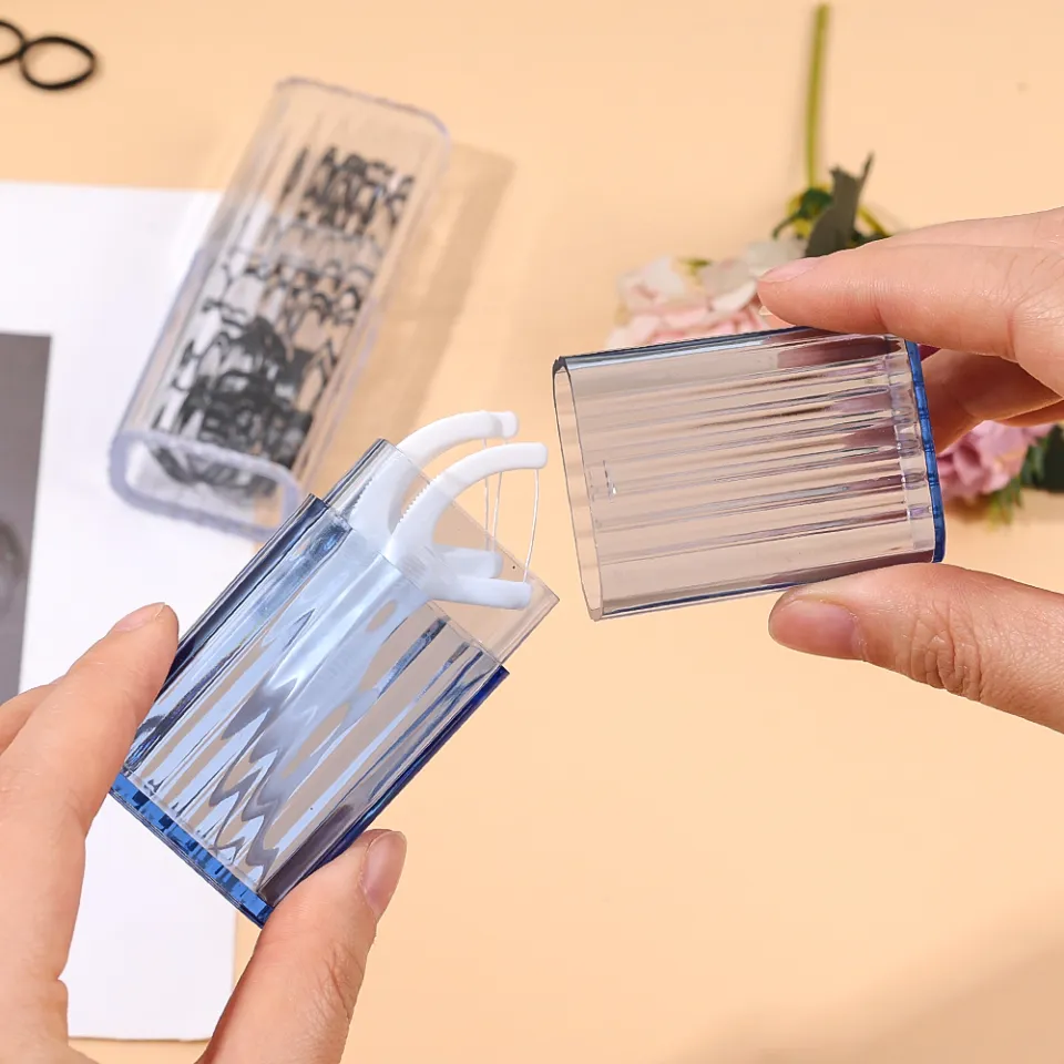 1Pc Portable Travel Transparent Storage Box Toothpick Cotton Swab Band-aid  Mini Organizer Classification Finishing Box