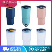 ✱◆ ivhefd Copo de água palha portátil com display 650ml plástico café leite chá garrafa tampas silicone copos casal