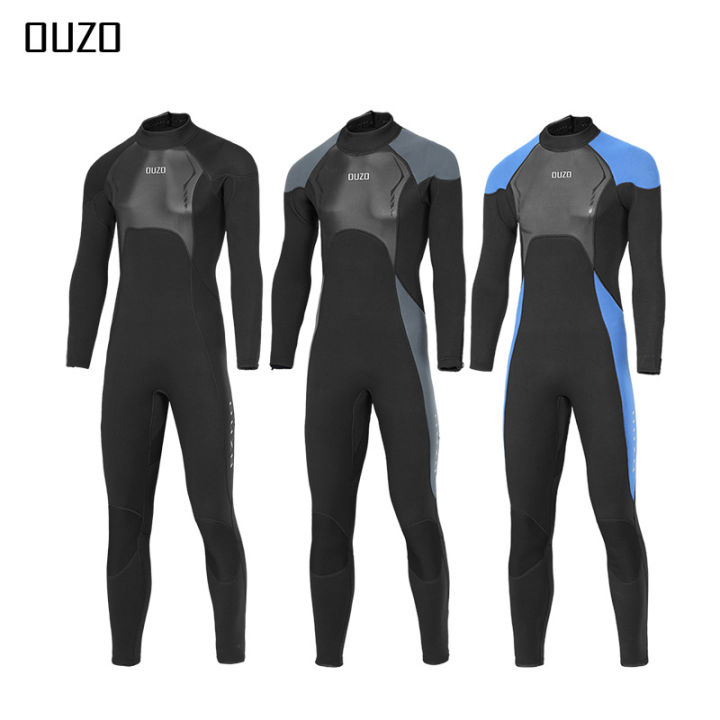 cod-ouzo-ของใหม่-3mm-ชุดดำน้ำชายชุดดำน้ำวันพีชแขนยาวชุดโต้คลื่นเพิ่มความอบอุ่นหนาชุดว่ายน้ำฤดูหนาวชุดดำน้ำดูปะการัง