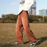 Brown Wide-leg Jeans Men Fashion Casual Straight Baggy Streetwear Loose Denim Pants s Vintage Trousers