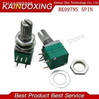 ✿♞◐ 10pcs RV097NS B5K B10K B20K B50K B100K B500K 5PIN single linked potentiometer with a switch audio sealing potentiometer