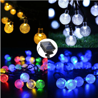NEW 203050 LED Crystal Ball Solar Lamp Power String Fairy Lights Garlands Garden Christmas Decoration For Outdoors