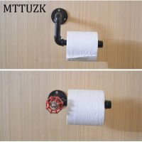 MTTUZK Black Iron Pipe Toilet Paper Holder Industrial Retro Style Toilet Paper Holders Wall Mounted Roller Holder MT1903 Toilet Roll Holders