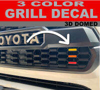 For 2016-2020 Toyota Tacoma Trd pro grill Decals 3 Color Red Orange Yellow 3D Domed