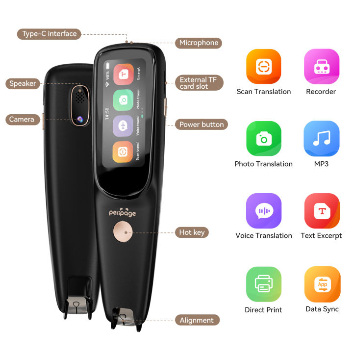 ต้นฉบับ-peripage-dictionary-translation-scanning-pen-d2s-mobile-scanner-translator-112-language-voice-translating-device-for-chinese-english-japanese-korean-voice-translation-recorder-e-dictionary-ai-