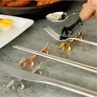 Chopsticks Tableware Stand Dog Shaped Metal Chopsticks Knife Fork Storage Pillow Rack Spoon Stand Home Kitchen Accessories