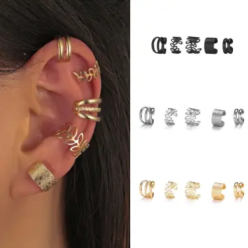 Double Criss Cross Faux Ear Cuff Set | Fake Cartilage Piercing Ear Cuf – IB  Jewelry
