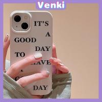 VENKI - Case For iPhone 14 Pro Max Soft TPU Candy Case Creative Word Glossy Khaki Back Cover Camera Protection Shockproof For iPhone 13 12 11 Plus Pro Max 7 Plus X XR