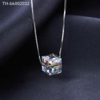 ✁❡♈ BAFFIN Crystals From Austria Colorful Cube Beads Necklace Pendants Silver Color Chain Collar For Women Wedding Engagement Party