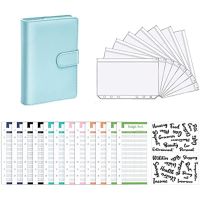 A6 Leather Notebook Binder Budget Cash Envelopes Planner Organizer Pockets Categories Sticker Label for Saving Money