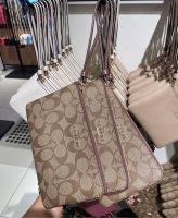 COACH กระเป๋าคล้องมือ1 ซิป 8"  LARGE WRISTLET IN SIGNATURE 6648