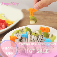 ?AngelCity ส้อมจิ้มผลไม้รูปแมวการ์ตูนขนาดเล็ก15ชิ้น เซ็ตสำหรับเด็กทานของว่างของหวานกล่องแซนวิชของตกแต่งงานปาร์ตี้