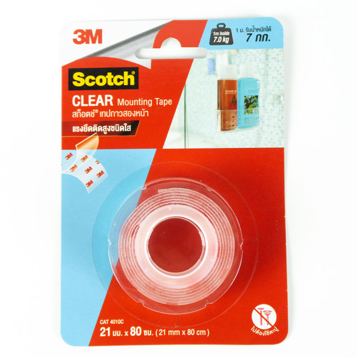 3m-scotch-clear-mounting-tape-21-mm-x-80-cm-สก็อตช์-เทปกาวสองหน้า-แรงยึดติดสูง-ชนิดใส-ยาว-80-ซม-ของแท้