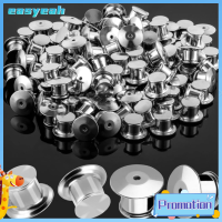 EASYEAH 50pcs โลหะสำหรับตกแต่ง หมุดล็อค เงินสีเงิน 7x10mm หมุดหลัง พินโลหะ 0.28x0.39in ล็อคหลังเข็ม งานฝีมือดีไอวาย