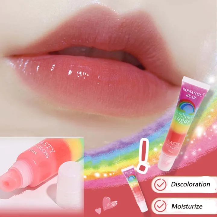 15ml Rainbow Sugar Tasty Jelly Lip Gloss Transparent Lip Gloss Clear