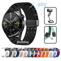 ✟ สายนาฬิกาข้อมือ ซิลิโคนนิ่ม แต่งหัวเข็มขัดแม่เหล็ก สําหรับ HUAWEI WATCH GT3 46 มม. GT2 46 มม. GT2e