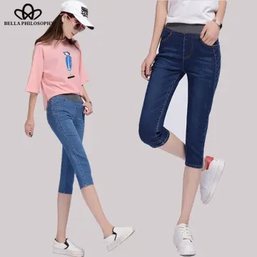 Fashion Stretch Broken Holes Denim Shorts Female Trend Streetwear Casual Three  Quarter Pants Summer Women Button Splicing Jeans - Shorts - AliExpress