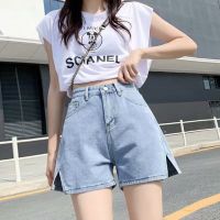 Feynzz Fashion New Summer Women High Waist Button Wigh Leg Jeans Shorts Casual Female Loose Fit Blue Denim Shorts