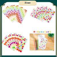 EILEEN 6 Sheets DIY สำหรับเด็ก สติ๊กเกอร์หนังสือ การตกแต่งสีรุ้ง สมุดบันทึก สมุดรายวันสมุดภาพ สติ๊กเกอร์ลายจุดหัวใจดาว