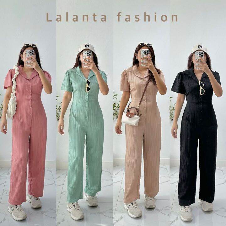 พร้อมส่ง-จั้มสูทขายาว-ผ้าเปลือกไม้-jj32