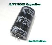 2.7V 500Fตัวเก็บประจุแบบอิเล็กโทรไลติกFarad Capacitor ชิ้นส่วนอิเล็กทรอนิกส์ -แหล่งจ่ายไฟฟ้า2.7V -Farad;500F -วัสดุ:โลหะ -ขนาด60x35x35mm/2.36x1.38x1.38"