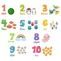 hot【DT】 Children Room Vinyl Mural Early Education Number Wall Decal Cartoon Sticker Jungle Fruit