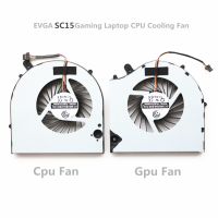 พัดลมพัดลมระบายความร้อน CPU แล็ปท็อปสำหรับแล็ปท็อป EVGA SC15การเล่นเกมแล็ปท็อปซีพียูการระบายความร้อน GPU FanJiachuan