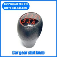 【DT】 hot  Black &amp; Red 5 Speed Gear Shift Knob Lever Sticker Fit For Peugeot 205 GTI 504 505 309