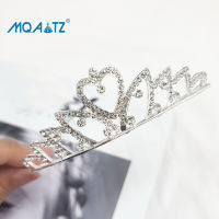 MQATZ ของขวัญเด็กสาวเด็กมงกุฎ H Eadwear หญิง R Hinestone คาดศีรษะกิ๊บมงกุฎประสิทธิภาพอุปกรณ์ผมกิ๊บ PS20