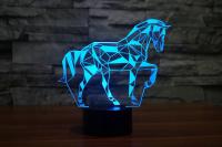3D LED Night Light Jigsaw Horse Puzzle Action Figure 7 Colors Touch Optical Illusion Table Lamp Home Decoration Model Night Lights
