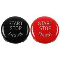 2x Start Stop Engine Button Push Button Ignition Switch Cover Replacement for BMW X1 X3 X5 X6 Z4 (Black&amp;Red)