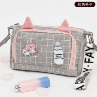 Pencil Bag Large Capacity Multi-Function Kawaii Korea Cute Canvas Stationery School Girls Storage Pen Pouch Holder Gift Case INS