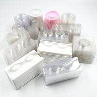 NEW wholesale price 50pcs Eyelashes plastic Trays white Transparent 25mm Mink Lashes Tray Holder Empty rectangle eyelash Trays