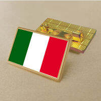 Italy flag pin 2.5*1.5cm zinc die-cast PVC colour coated gold rectangular medallion badge without added resin