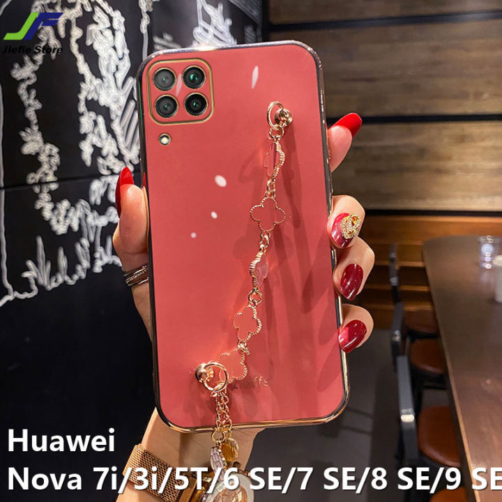 jiefie-เคสโทรศัพท์-huawei-nova-5t-7i-3i-6-se-7-se-8-se-9-se-แฟชั่น-chrome-plated-tpu-soft-cover-สร้อยข้อมือเคสโทรศัพท์