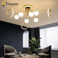 TRAZOS ไฟเพดาน Led สไตล์โมเดิร์น,ไฟเพดานแบบเรียบๆสไตล์นอร์ดิกสำหรับห้องนั่งเล่นห้องนอนห้องอ่านหนังสือไฟเพดาน Led AC90-260V